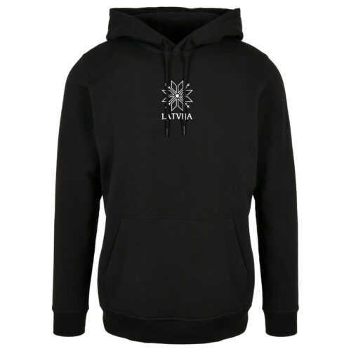 Divi džemperi ar kapuci “Latvija” (Unisex, melni)