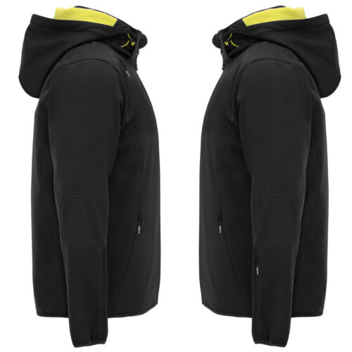 Softshell jaka ar kapuci “Latvija” (Unisex, melna)