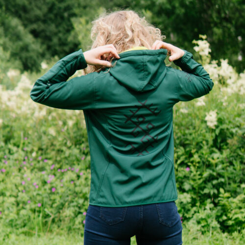 Softshell jaka ar kapuci “Zalktis” (Unisex, zaļa)
