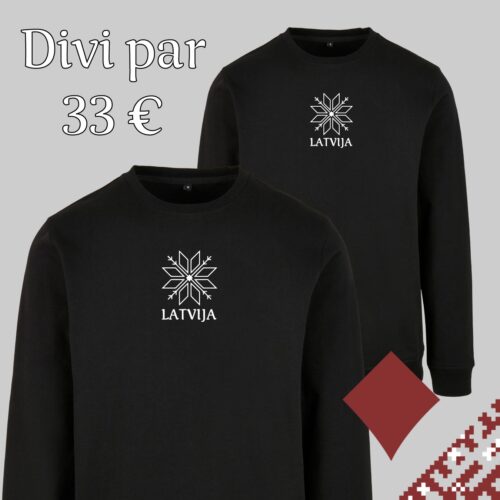 Divi džemperi “Latvija” (Unisex, melni)