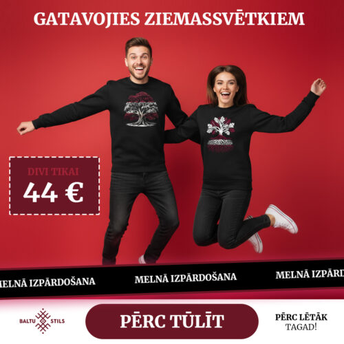 Divi džemperi “Ozols” (Unisex, melni)