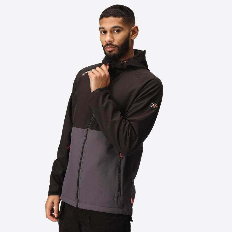 “Regatta” Softshell jaka BEZ APDRUKAS (unisex, melna/pelēka) - Image 8