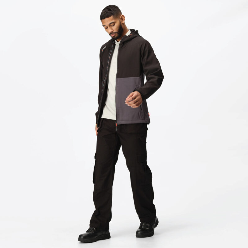 “Regatta” Softshell jaka BEZ APDRUKAS (unisex, melna/pelēka) - Image 9