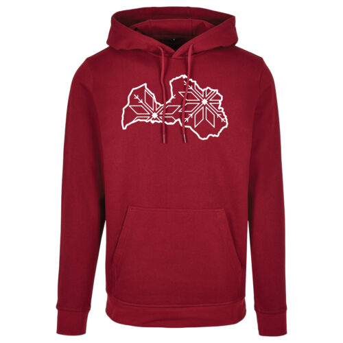 Džemperis ar kapuci “Latvija” (unisex, bordo)